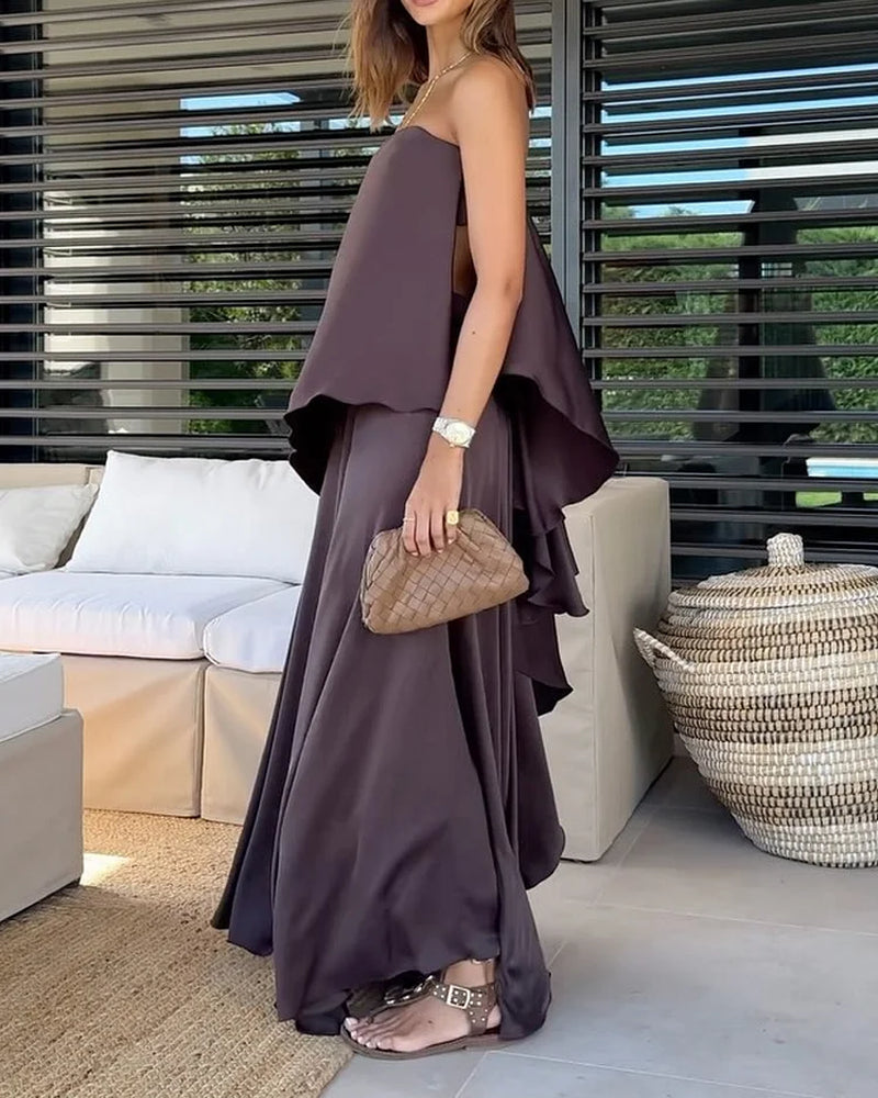 Ensemble Jupe Débardeur Élégant Sans Manches Femmes – Fluide, Moderne